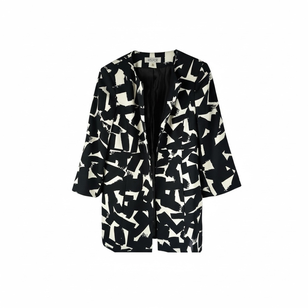 Kasper Women’s Black and White Blazer Jacket Size 8